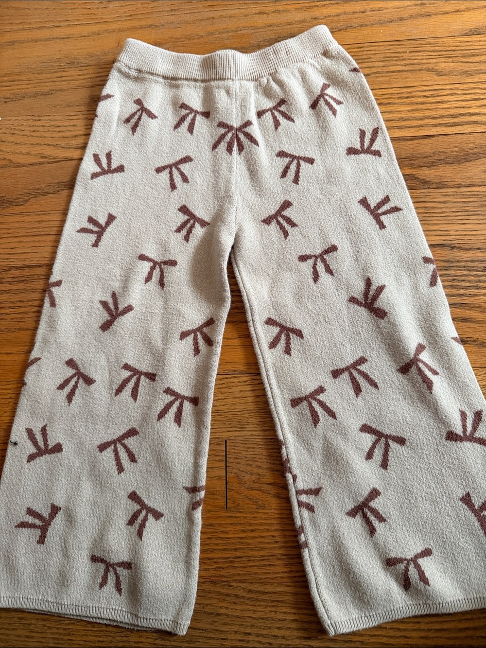 Gerber Modern MomenteKids Neutral Cream Lounge Pants with Brown Bow Print